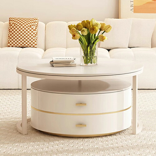 楽天市場】センターテーブル ホワイト セラミック 金属 幅70+50cm