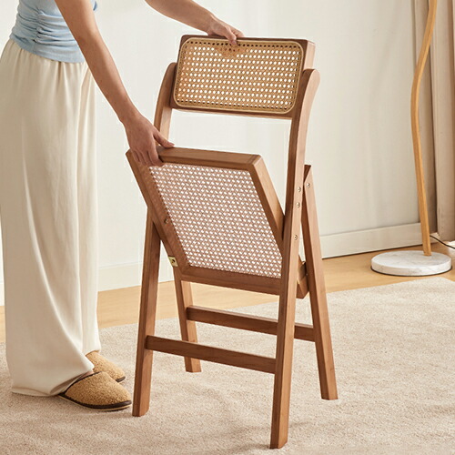 楽天市場】ダイニングチェア 折りたたみチェア ラタンチェア 折り畳み