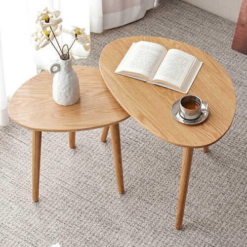 楽天市場】【レビュー特典】サイドテーブル ネストテーブル 無垢材