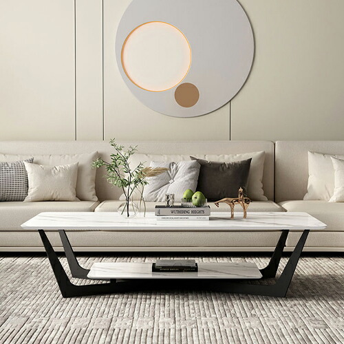 楽天市場】センターテーブル 幅100 幅120 セラミック 白 灰色 大理石風