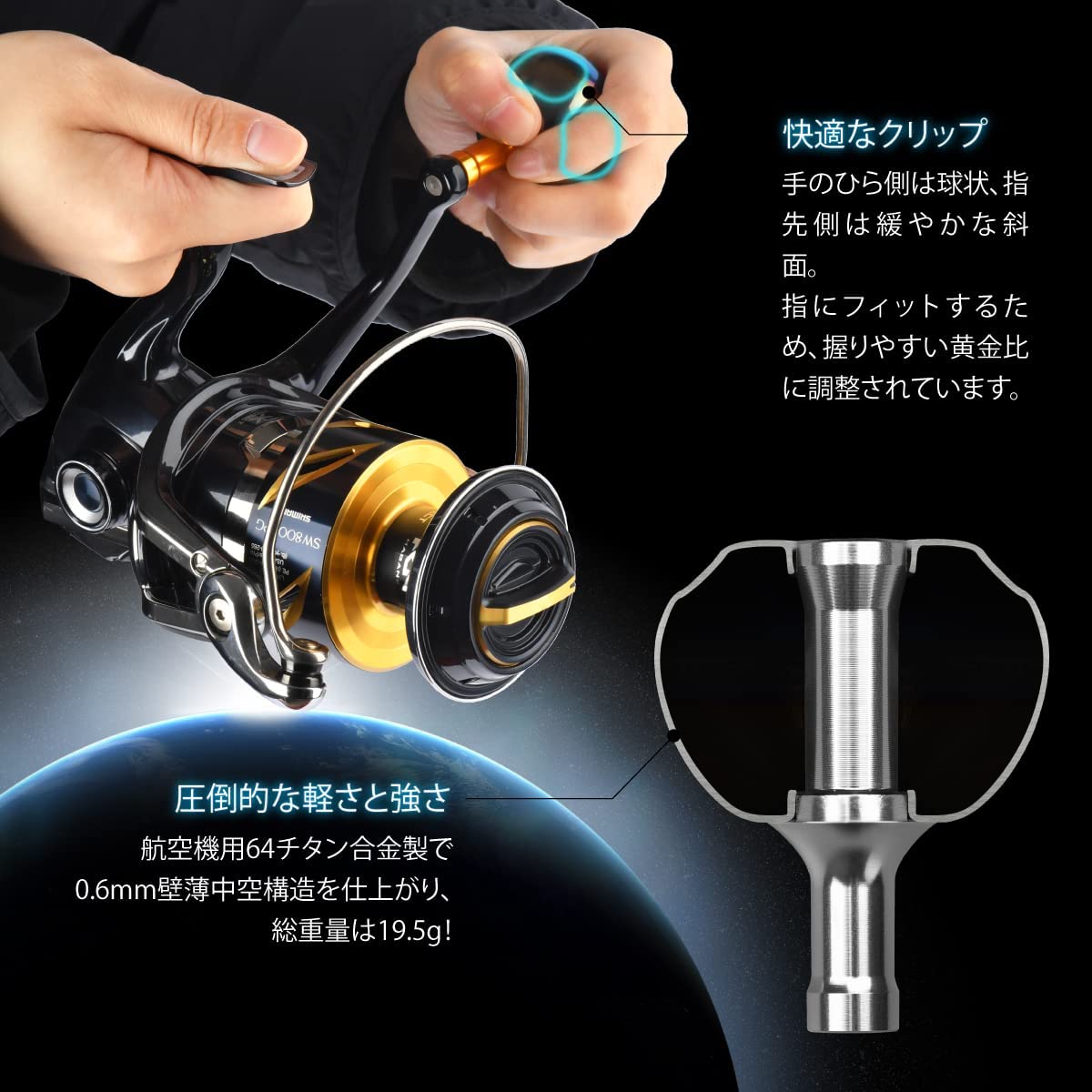 楽天市場】【送料無料】ゴメクサス パワーハンドルノブ 41mm チタン製