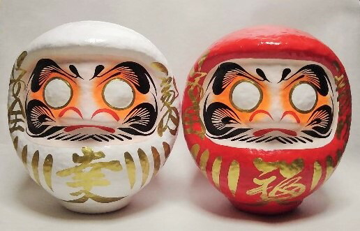 楽天市場】幸福だるま 紅白だるま ペアセット（大） 6号 19cm 白 幸