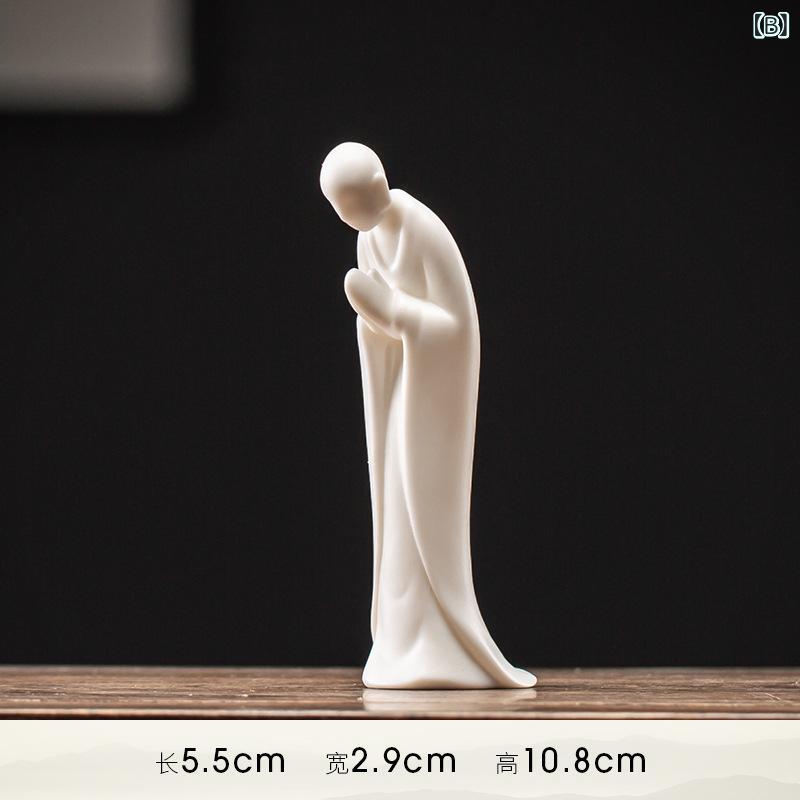 楽天市場】置物 陶磁器 禅風 人物 白磁 僧侶 フィギュア リビング 茶室