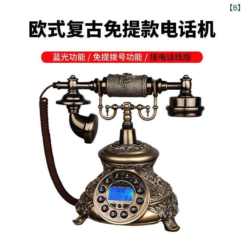 楽天市場】レトロ電話 アンティーク調 クラシック 家庭用 卓上 固定