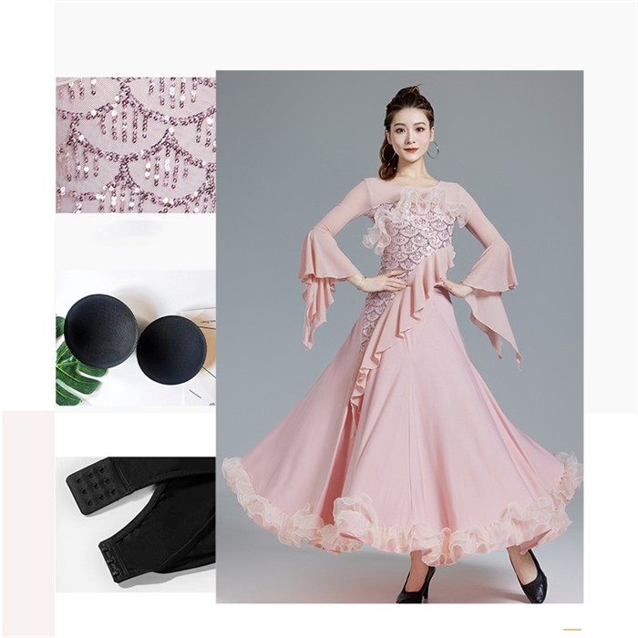 楽天市場】社交ダンスドレス 社交ダンス モダンドレス ピンク パープル