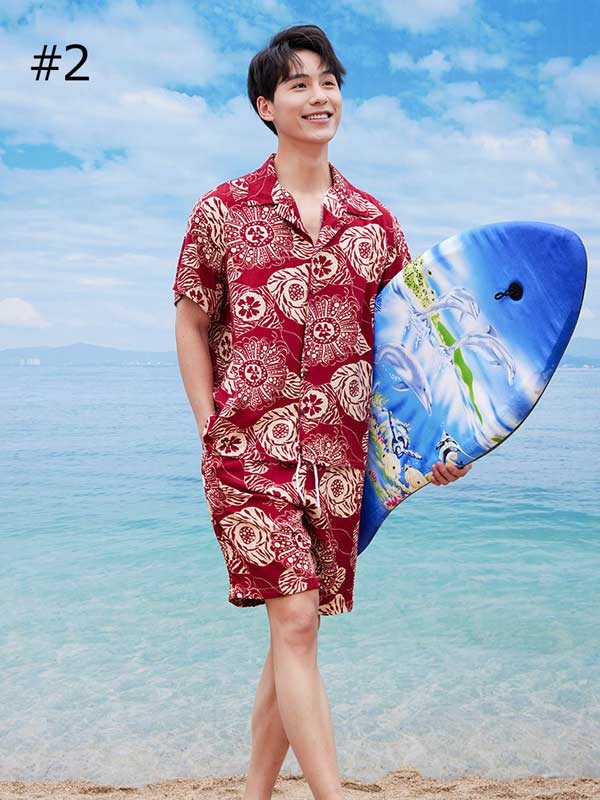 楽天市場】アロハシャツ メンズ 半袖 シャツ 大きいサイズ 上下セット