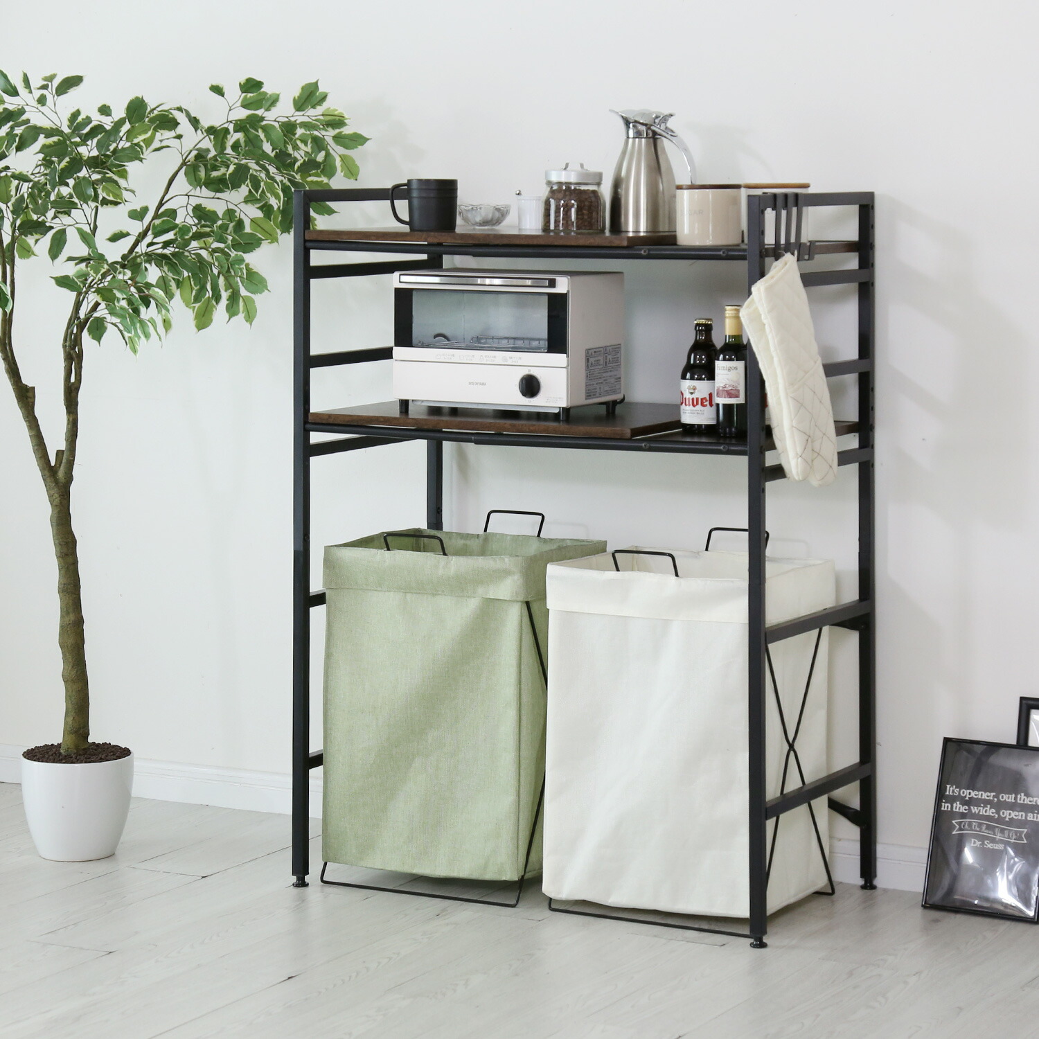 楽天市場】【クーポン15%off 3/8 00時〜24時】 ゴミ箱上ラック レンジ