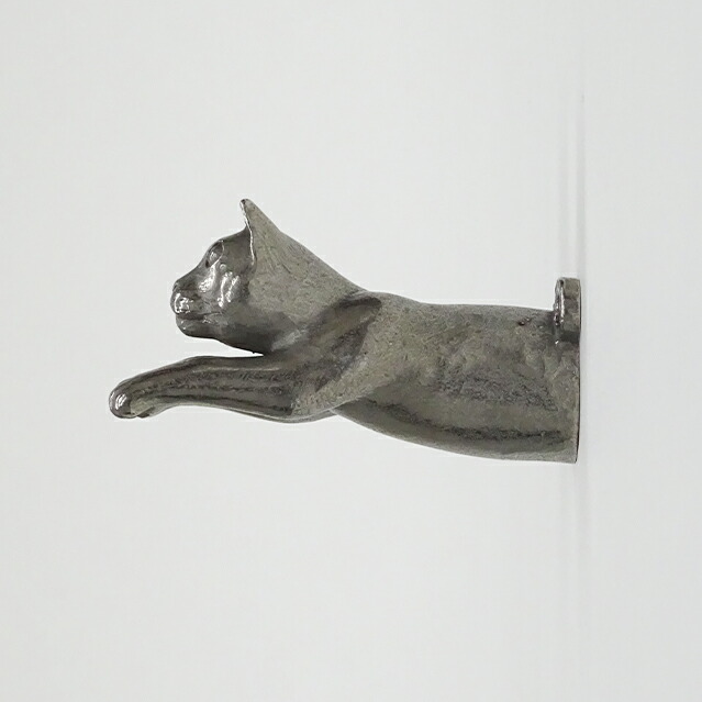 楽天市場】ネコのフック 壁付 木ネジ付 ステンレス 村中保彦 取っ手