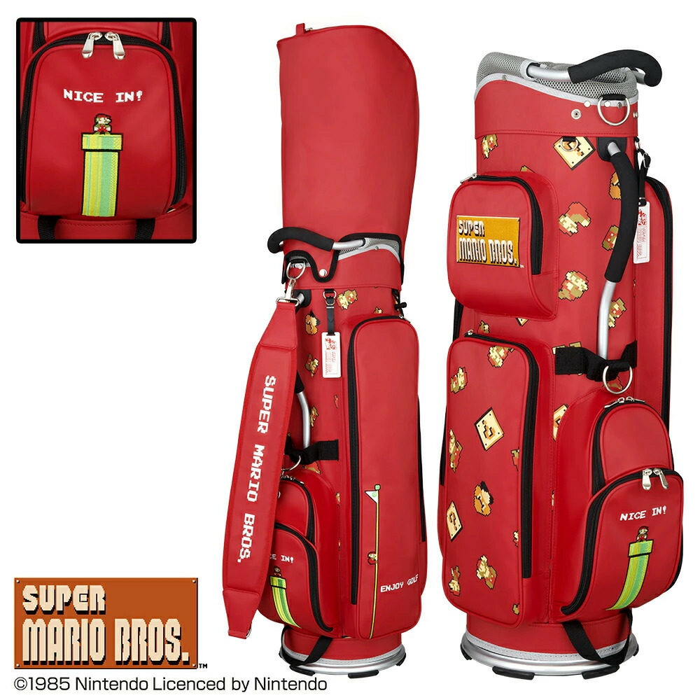 楽天市場】スーパーマリオ キャディバッグ レッド 軽量タイプ