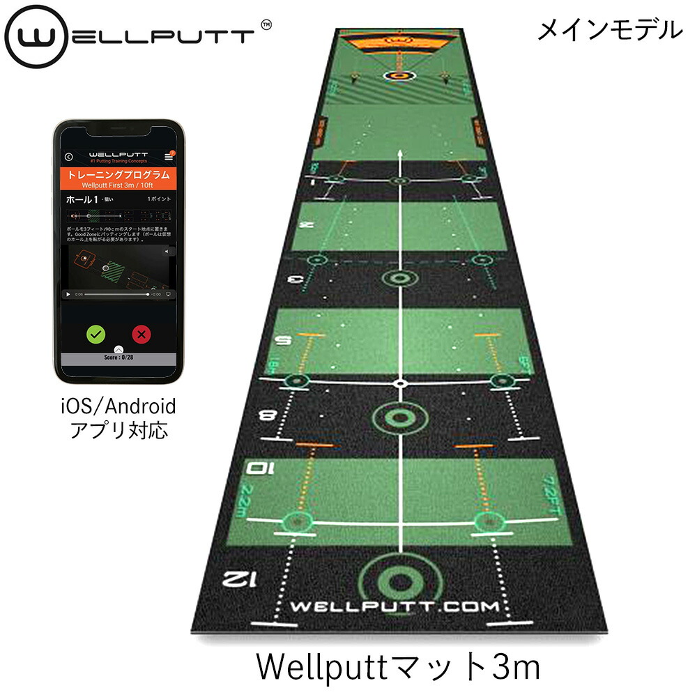 楽天市場】【日本正規品】Wellputt/ウェルパットパターマット 3m GREEN