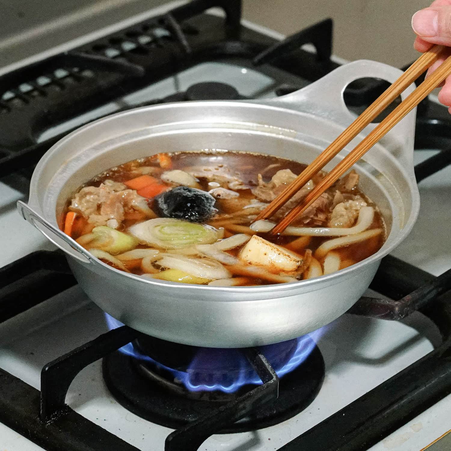 楽天市場】松野屋 アルマイト寄せ鍋18cm 両手鍋 日本製 卓上 アルミ 鍋