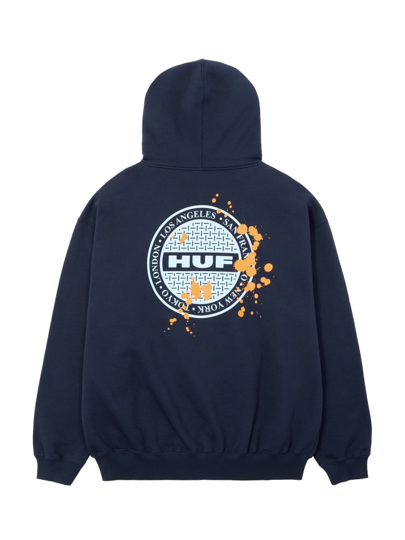 楽天市場】MANHOLE FLEECE FULL ZIP HOODIE / パーカー HUF ハフ