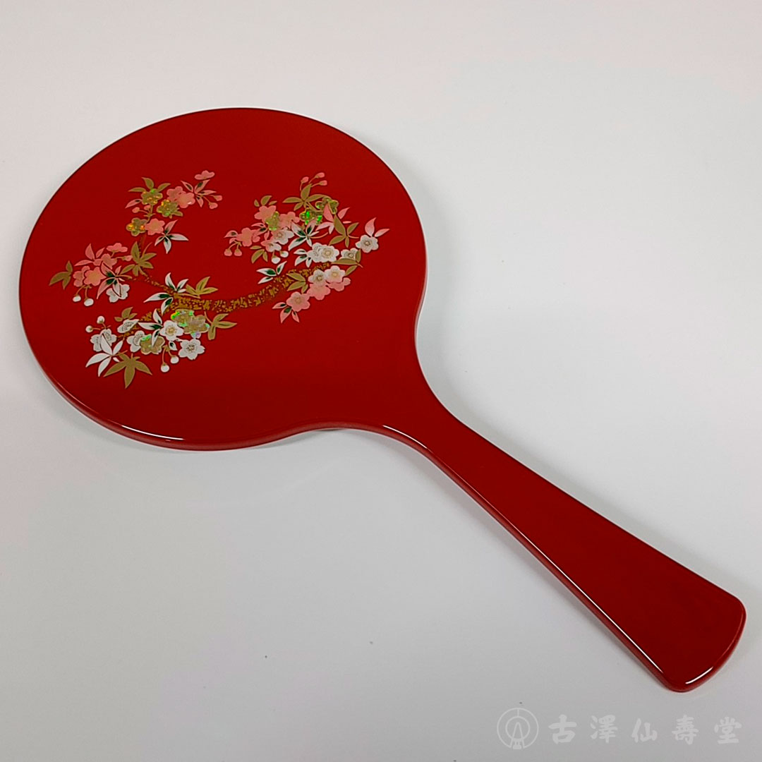 楽天市場】山中漆器 丸手鏡 ハンドミラー 弥生赤 : 古澤仙壽堂 楽天市場店