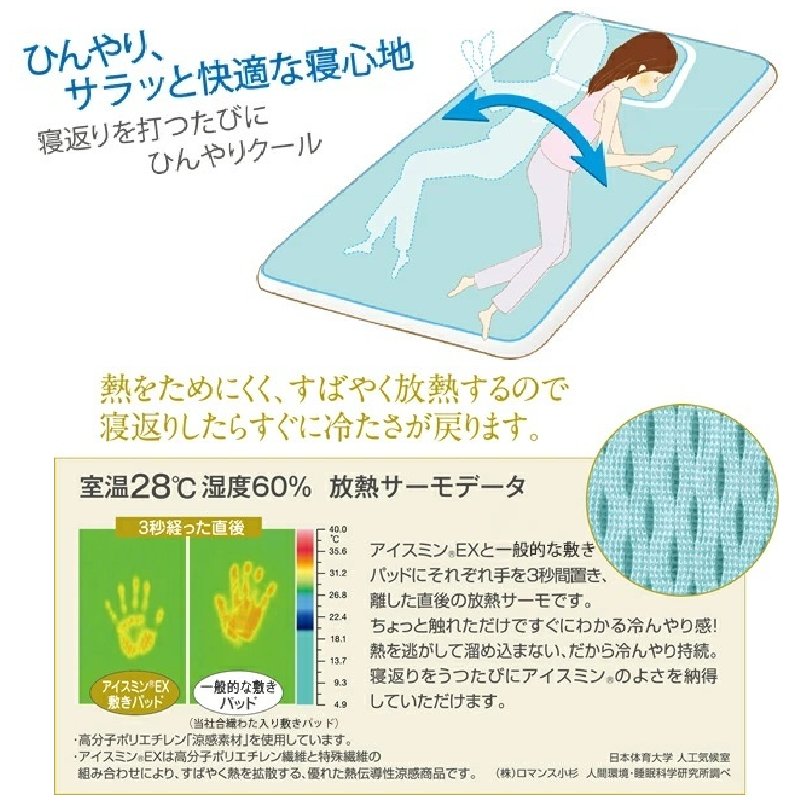 楽天市場】アイスミンEX ロマンス小杉 日本製 シングル 冷たく感じる