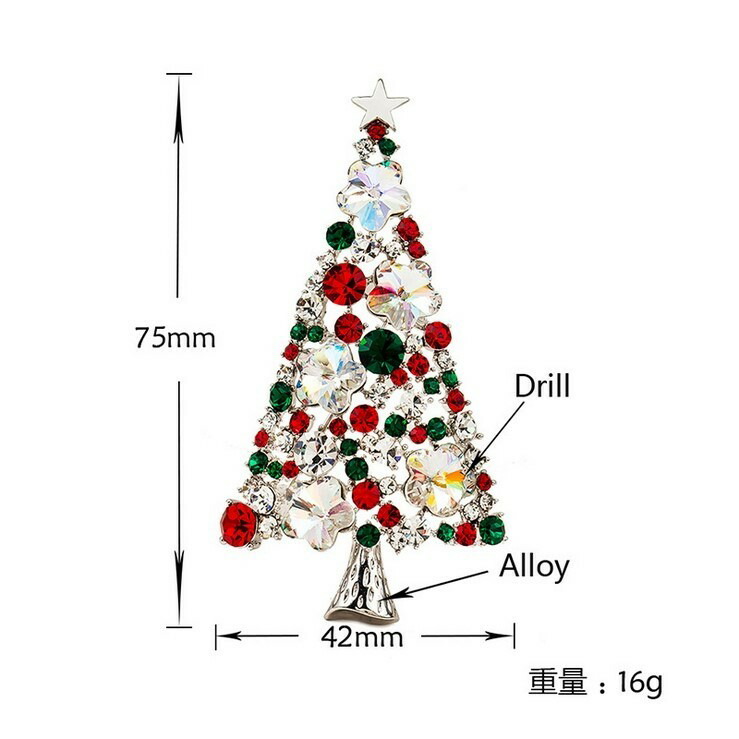 楽天市場】スワロフスキー クリスマス ツリー ブローチ2カラー 大きめ