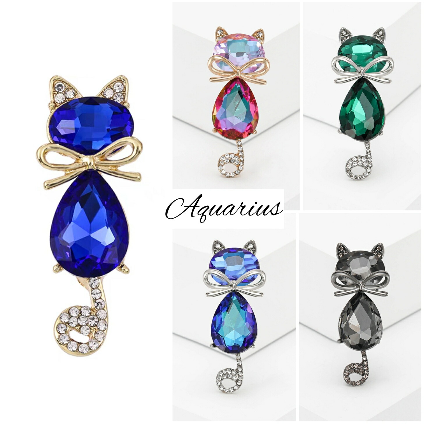 楽天市場】スワロフスキー ジュエル キャット ( 猫 ネコ )ブローチ 5