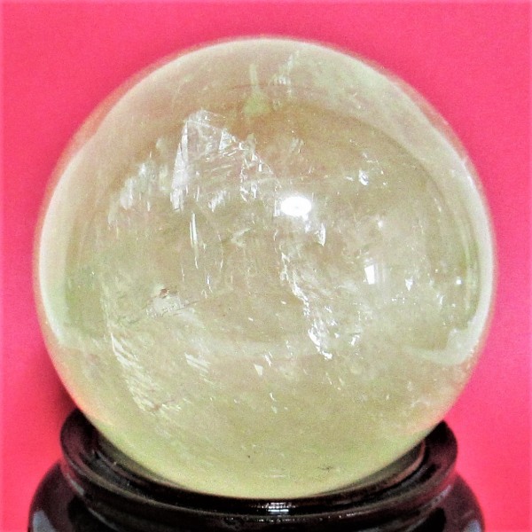 楽天市場】イエロー カルサイト 丸玉 虹入り 方解石 75mm 568g 木製