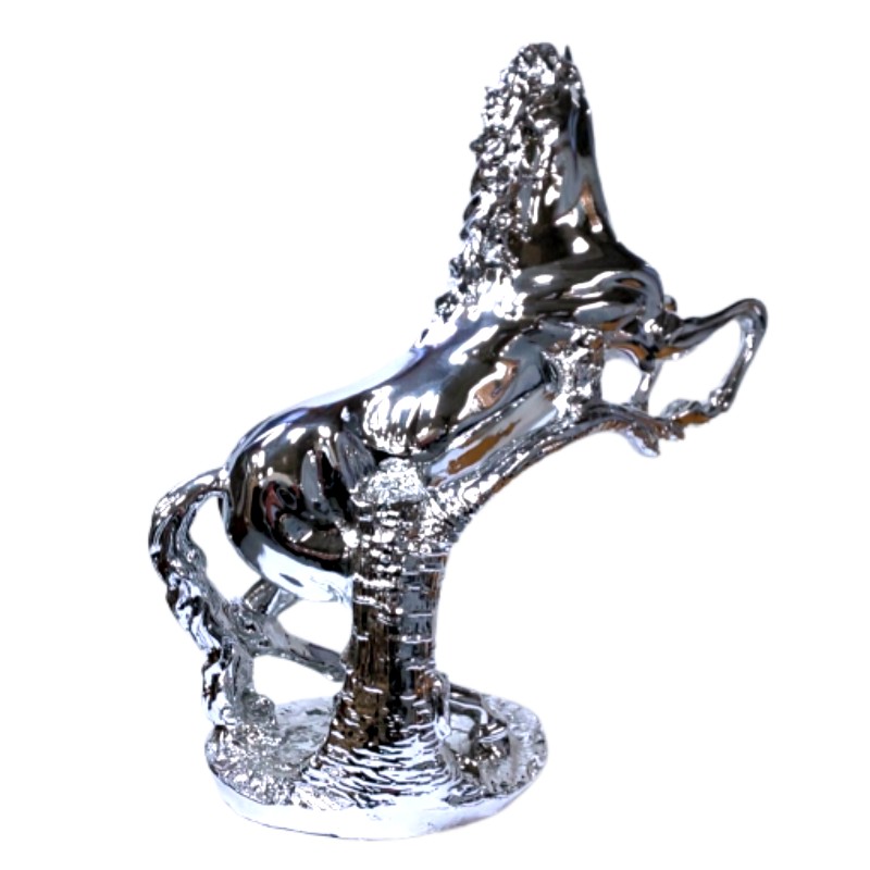 楽天市場】馬 置物 跳ね馬 オブジェ シルバー H50cm オーナメント