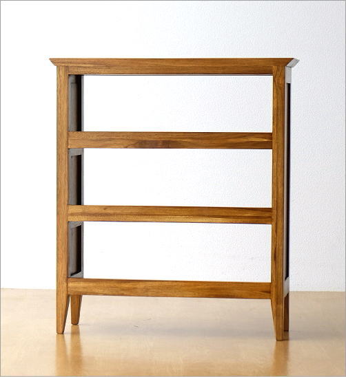 楽天市場】チーク無垢材 CDラック 文庫本本棚 薄型 スリム 天然木製