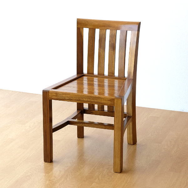 楽天市場】チーク無垢材 チェアー 木製 総無垢材 背もたれ低い