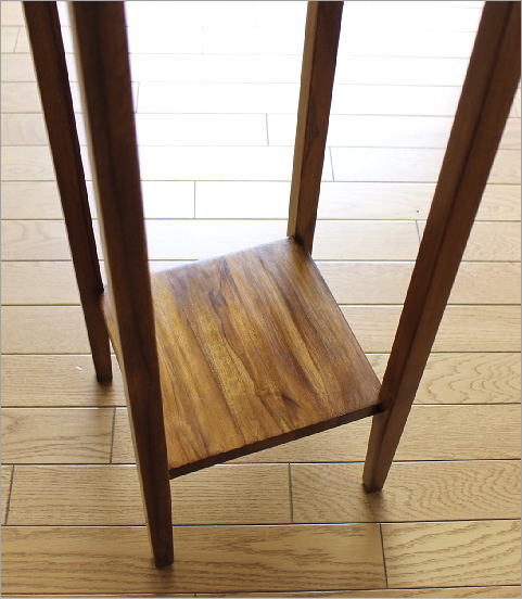 楽天市場】チーク無垢材 花台 木製 総無垢材 フラワースタンド 玄関