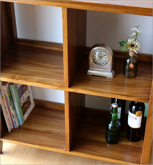 楽天市場】チーク無垢材 本棚 木製 オープンラック 総無垢材 飾り棚