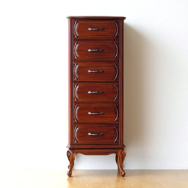 楽天市場】チェスト 6段 マホガニー 無垢材 アンティーク風 猫脚 猫足