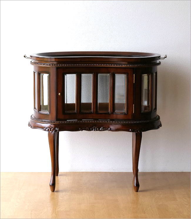 楽天市場】ショーケース マホガニー無垢材 おしゃれ コンソール型