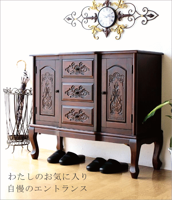 楽天市場】アンティーク調サイドボード 猫脚 家具 木製 アンティーク風