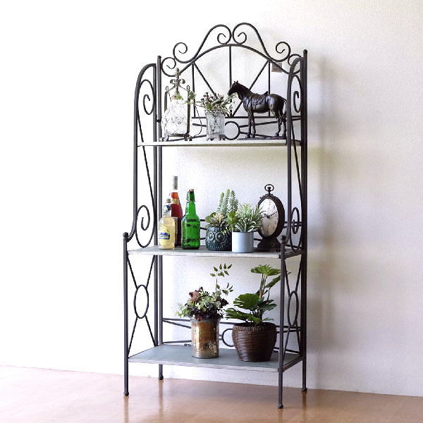 楽天市場】棚 シェルフ ラック 3段 アイアン 本棚 収納棚 シャビー