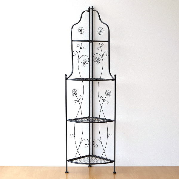 楽天市場】コーナーシェルフ 棚 アイアン おしゃれ 折りたたみ 4段