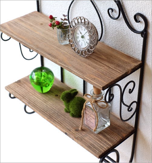 楽天市場】ウォールシェルフ アイアン おしゃれ アンティーク ウォール