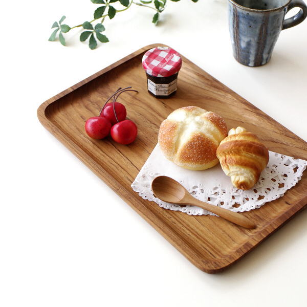 楽天市場】トレー トレイ 木製 おしゃれ お盆 チーク材 天然木