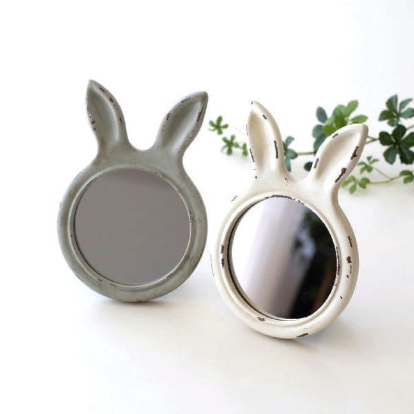 楽天市場】鏡 スタンドミラー 壁掛けミラー 卓上ミラー うさぎ ウサギ