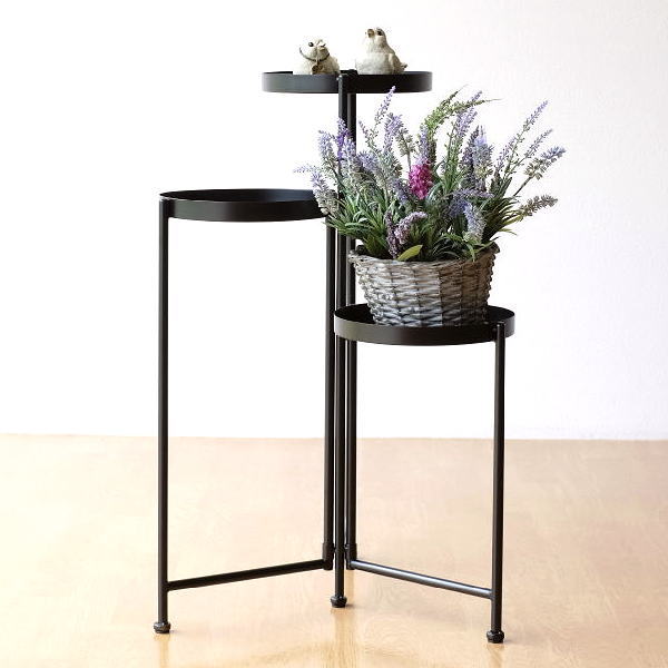 楽天市場】フラワースタンド 3段 花台 おしゃれ アイアン トレイ