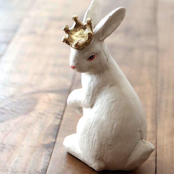 楽天市場】うさぎ 置物 オブジェ かわいい 可愛い 白 アイボリー