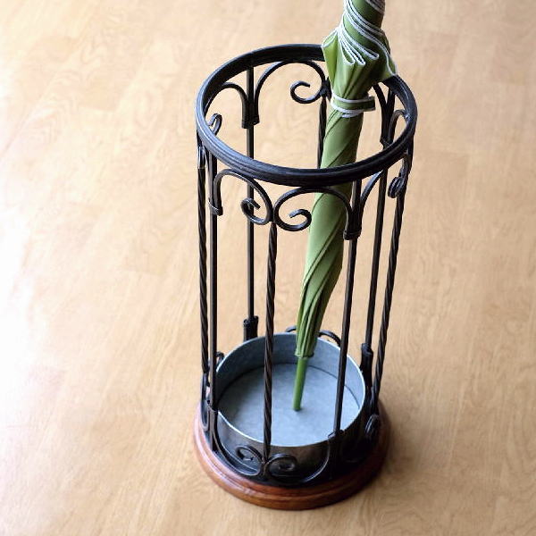 楽天市場】傘立て おしゃれ アンティーク アイアン 木製 天然木 スリム