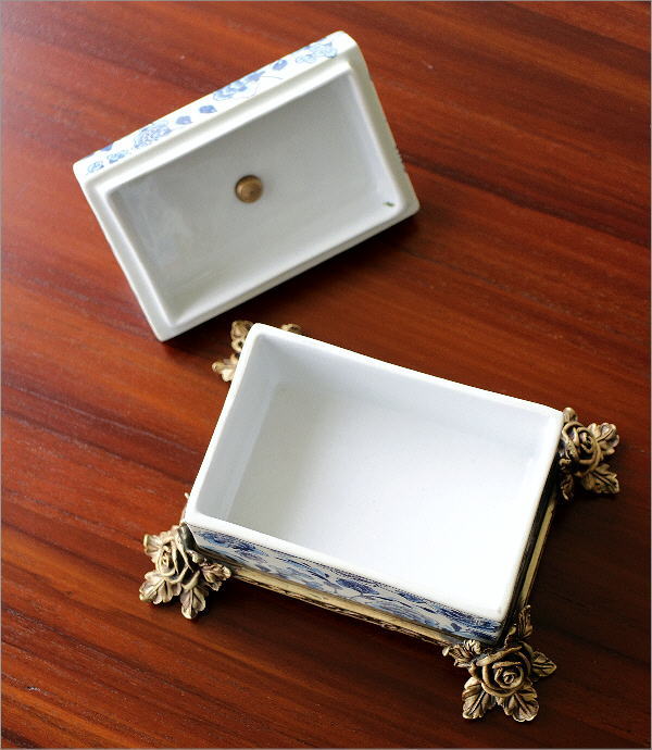 楽天市場】小物入れ 陶器 おしゃれ 真鍮 小鳥 シノワズリ 蓋付き