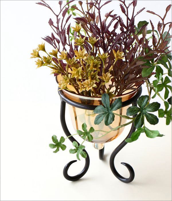 楽天市場】キャンドルホルダー LEDキャンドル付き ガラス アイアン