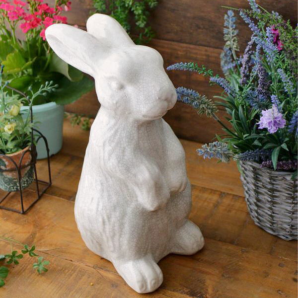 楽天市場】うさぎ ウサギ 置物 オブジェ 陶器 おしゃれ かわいい