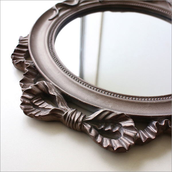楽天市場】鏡 壁掛けミラー おしゃれ 壁掛け リボン 天使 アンティーク