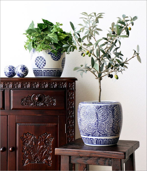 楽天市場】植木鉢 おしゃれ 陶器 火鉢 陶器鉢 メダカ鉢 金魚鉢 丸型