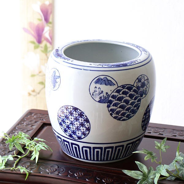 楽天市場】植木鉢 おしゃれ 陶器 火鉢 陶器鉢 メダカ鉢 金魚鉢 丸型