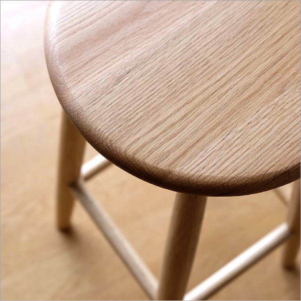 楽天市場】ハイスツール 天然木 無垢材 オーク 木製スツール ウッド