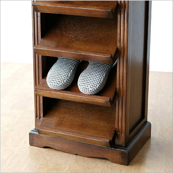 楽天市場】スリッパラック 木製 無垢材 おしゃれ 玄関 収納 天然木 5足