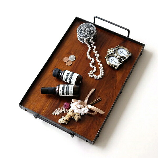 楽天市場】トレー トレイ 木製 アイアン 持ち手付き おしゃれ 無垢