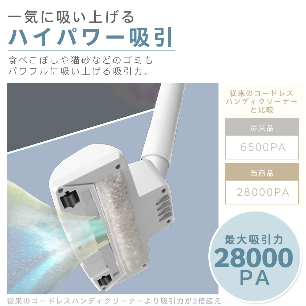 楽天市場】【スーパーSALE 半額！】掃除機 コードレス 28000pa 強力