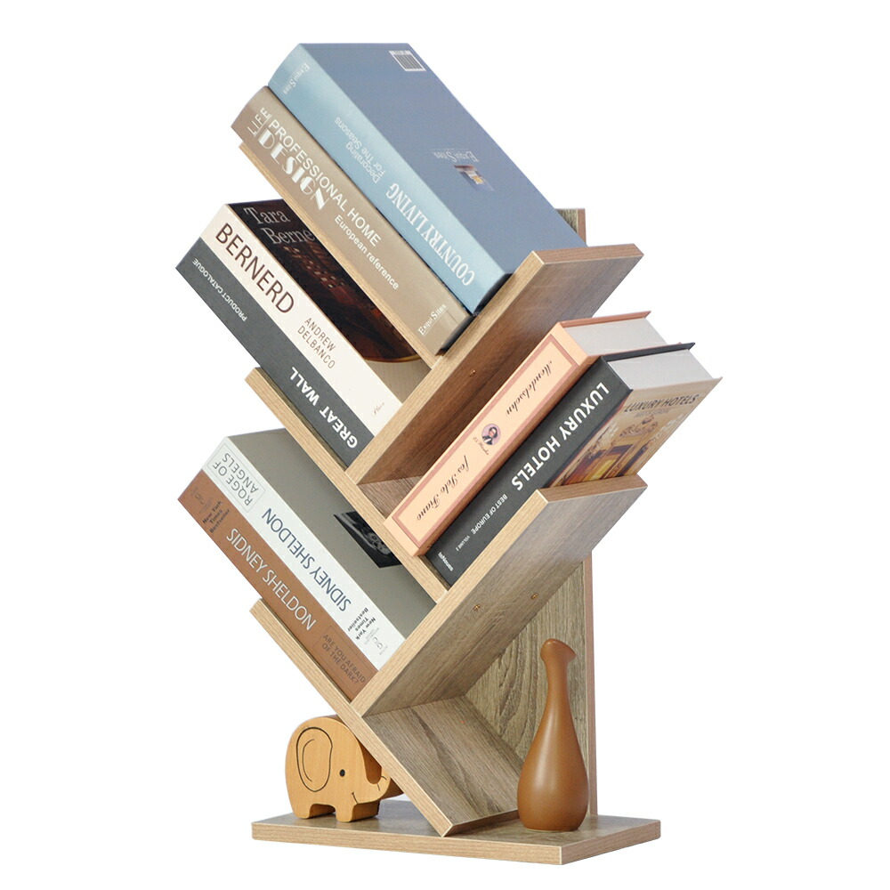 楽天市場】ブックスタンド デスク上置棚 卓上収納 ツリー型 本棚