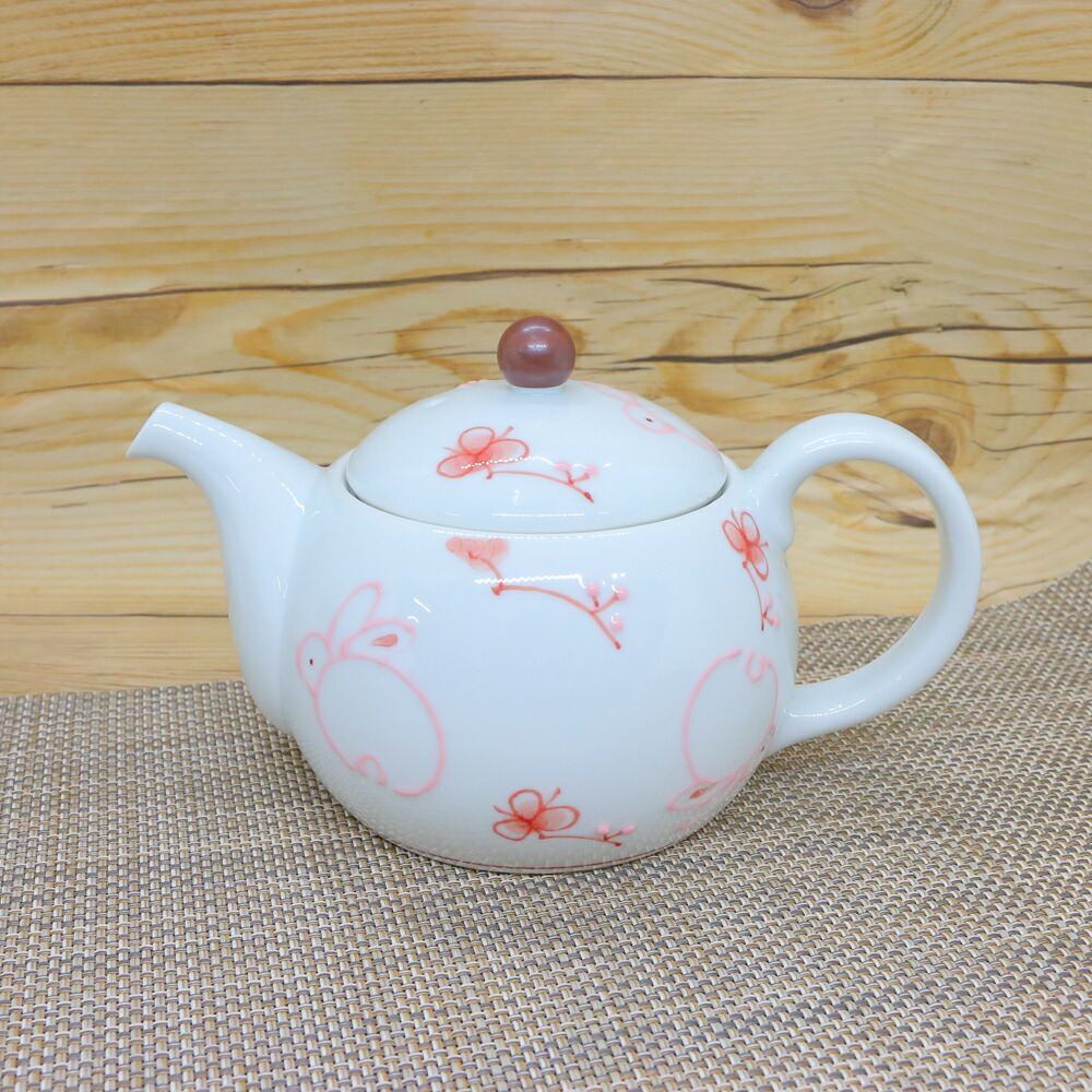 楽天市場】急須 有田焼 波佐見焼 花うさぎポット（ピンク） 大きめ