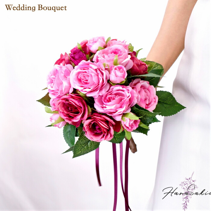 楽天市場】【 コンパクトブーケ 】ピンク バラ ウェディングブーケ